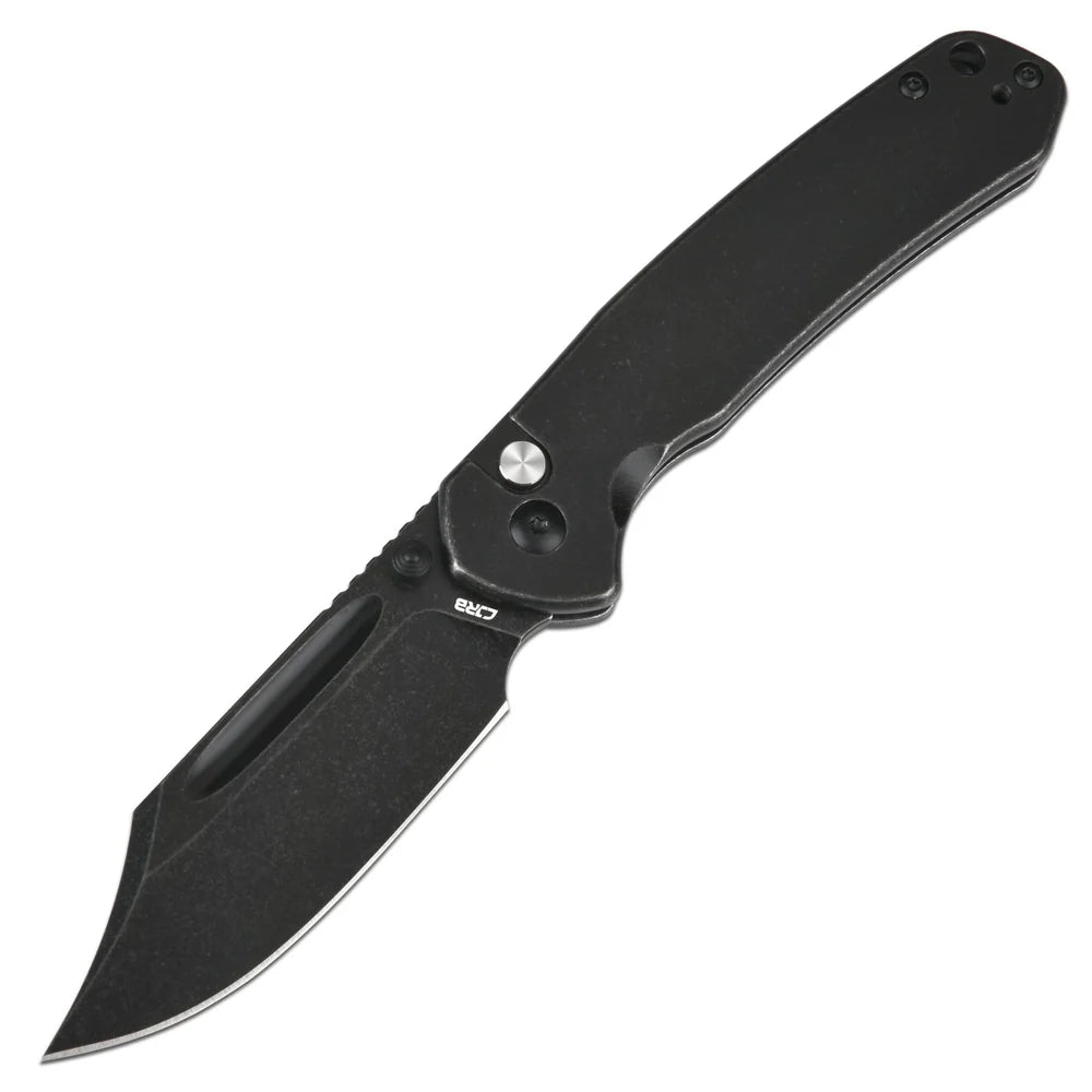 CJRB Pyrite Bowie, folding knife, AR-RPM9, Steel handle, Button Lock, J1942-BST
