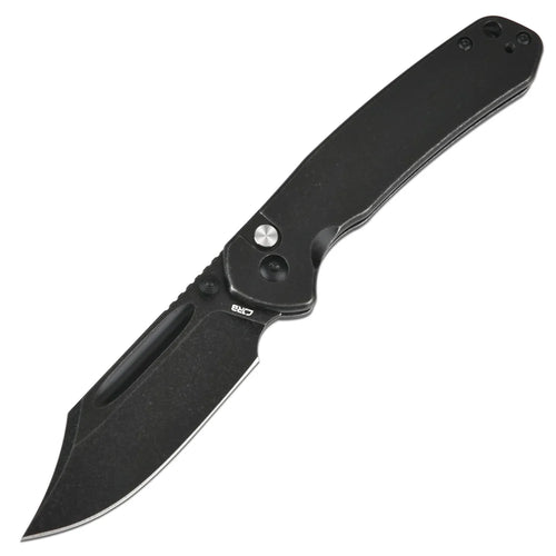 CJRB Pyrite Bowie, folding knife, AR-RPM9, Steel handle, Button Lock, J1942-BST