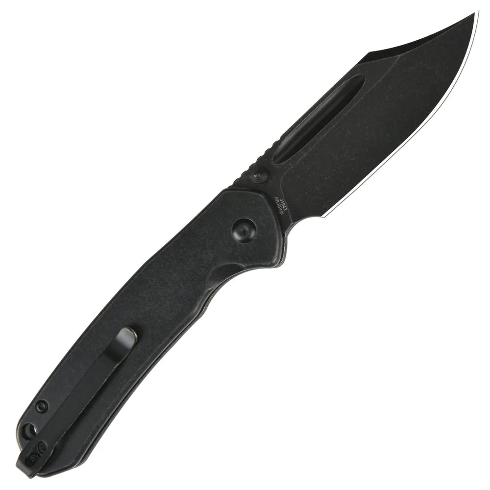 CJRB Pyrite Bowie, folding knife, AR-RPM9, Steel handle, Button Lock, J1942-BST