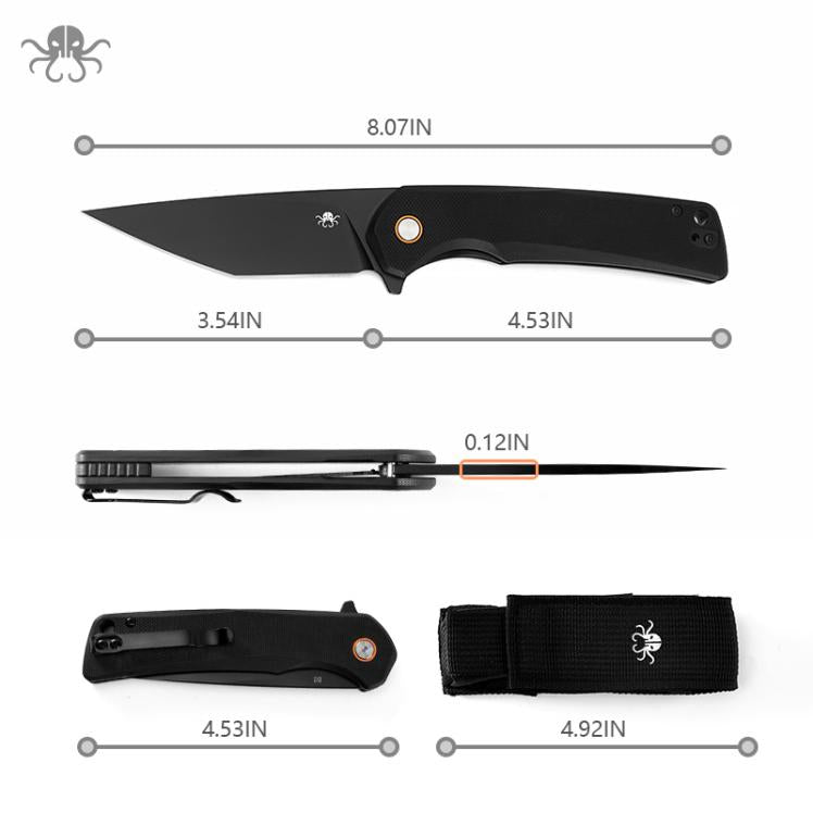 Klaken Virex, folding knife, D2, G10, Liner Lock, J147-D-Jade-BK