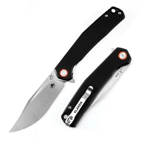 Klaken The Lancet, folding knife, 14C28N, G10, Liner Lock, J335-black-white