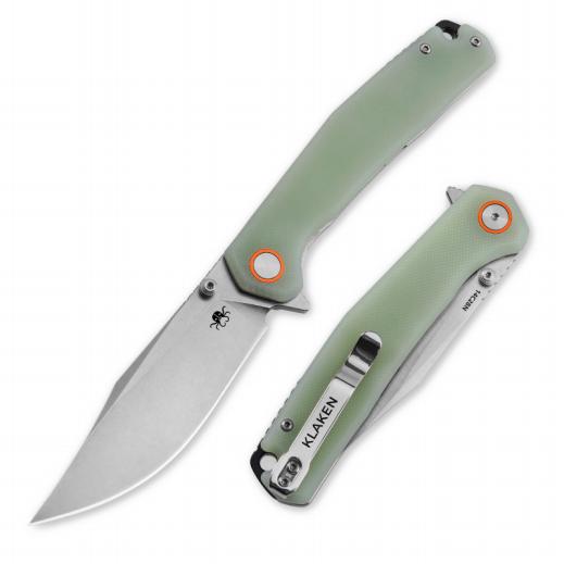 Klaken The Lancet, folding knife, 14C28N, G10, Liner Lock, J335-jade-white