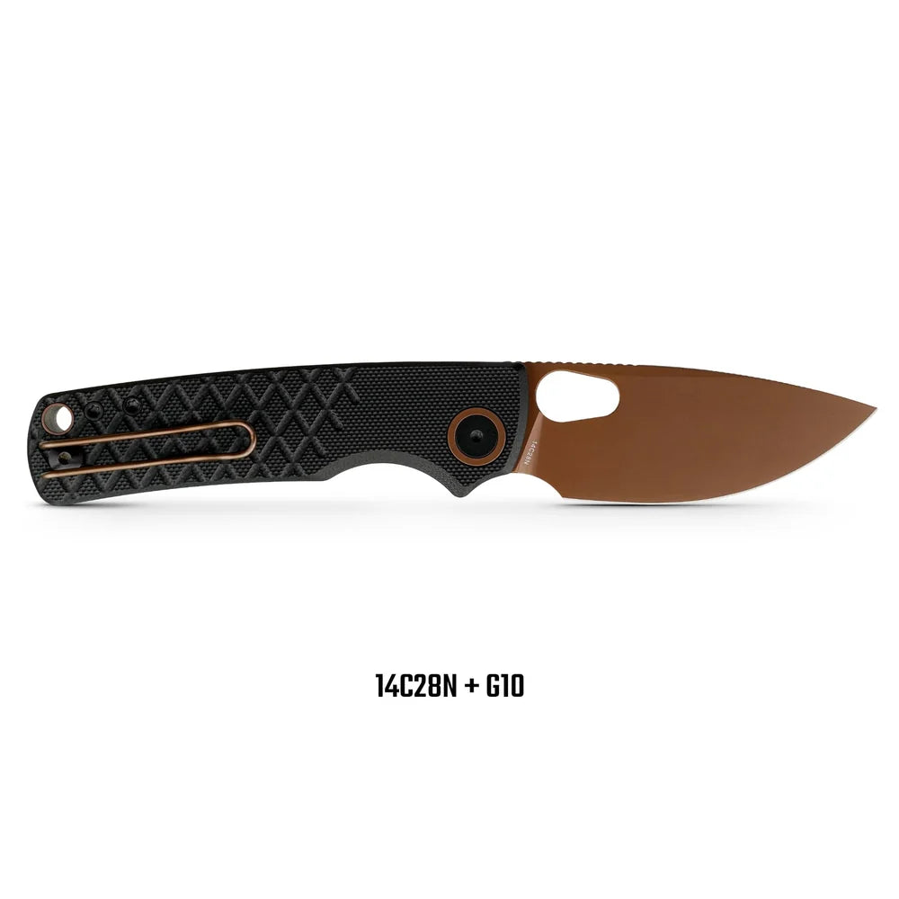 Vosteed Porcupine, folding knife, 14C28N, G10, Top Liner Lock, A2622